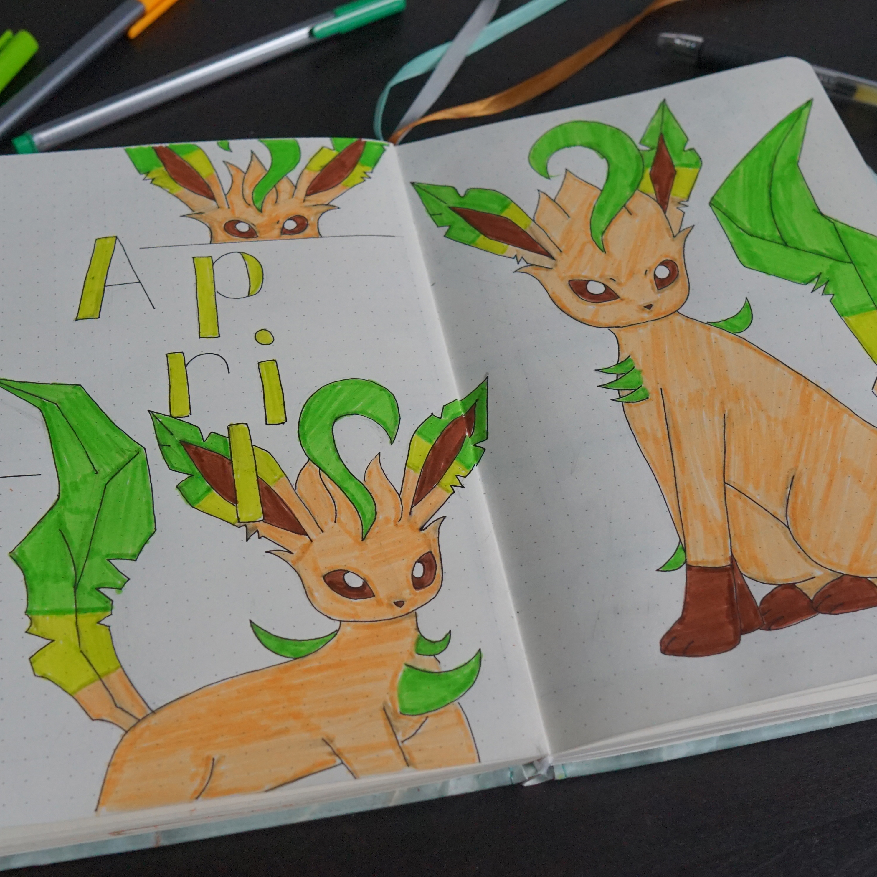 April Bullet Journal: Leafeon Edition
