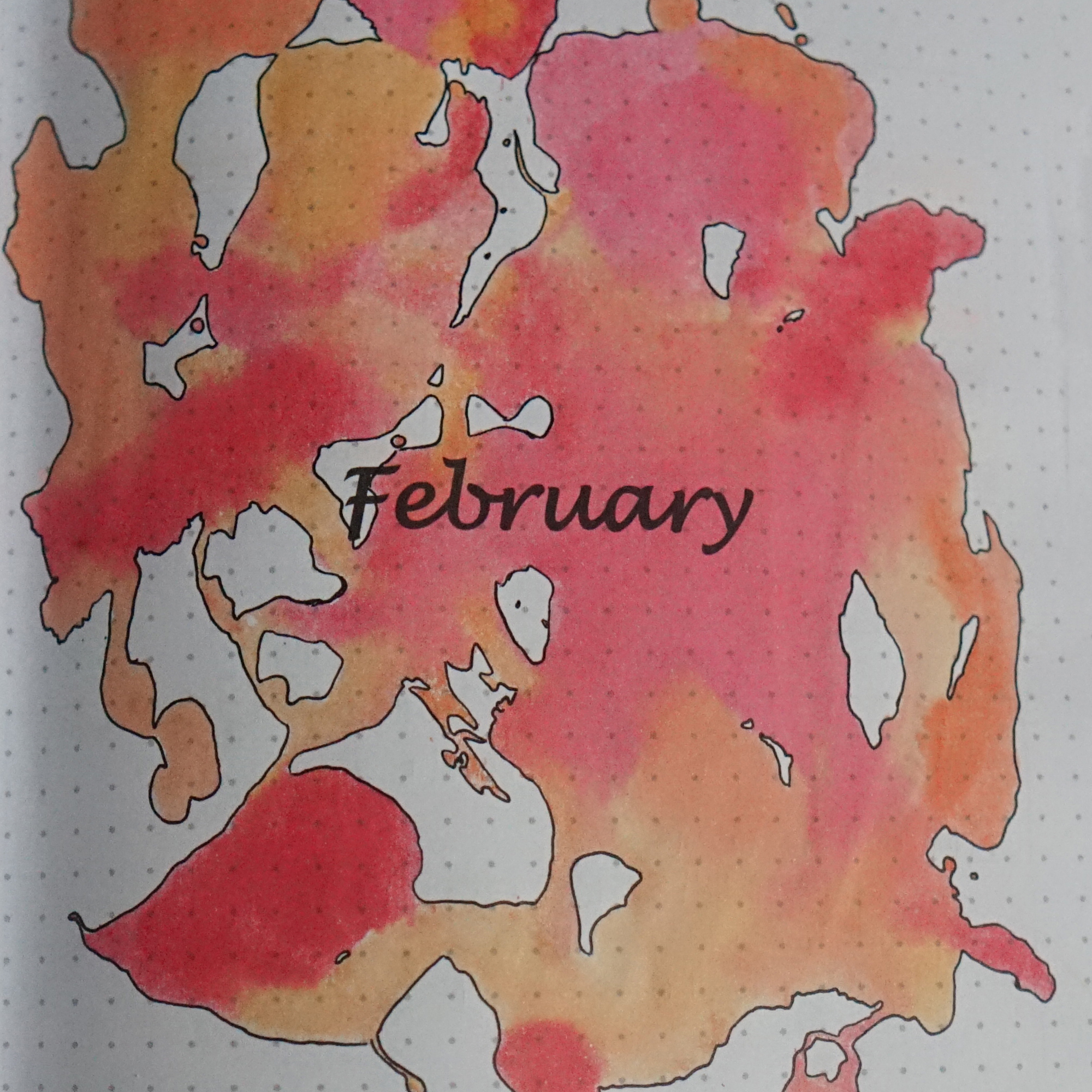 Watercolor February Bullet Journal
