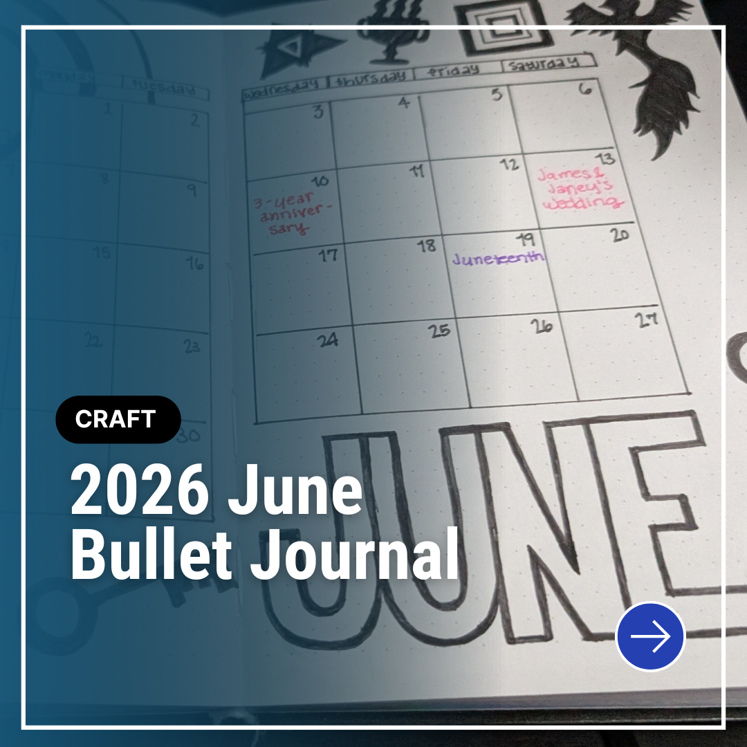 2026 June Bullet Journal: The Hierophant, the Hermit, and temperence